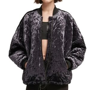 DKNY Sport Very Oversized Size XSmall Dark Blue Velvet 1989 Jacket Unworn Cond